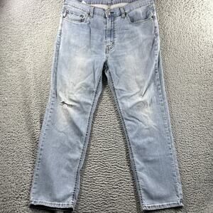 Levi's 541 Athletic Taper Mens 36x28 (Tag 36x30) Light Wash Distressed Denim
